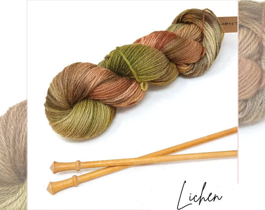 Lichen Hand Dyed Falkland Wool Yarn 100g